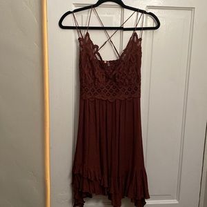 FREE PEOPLE Cross My Heart Lace Tunic Dress
